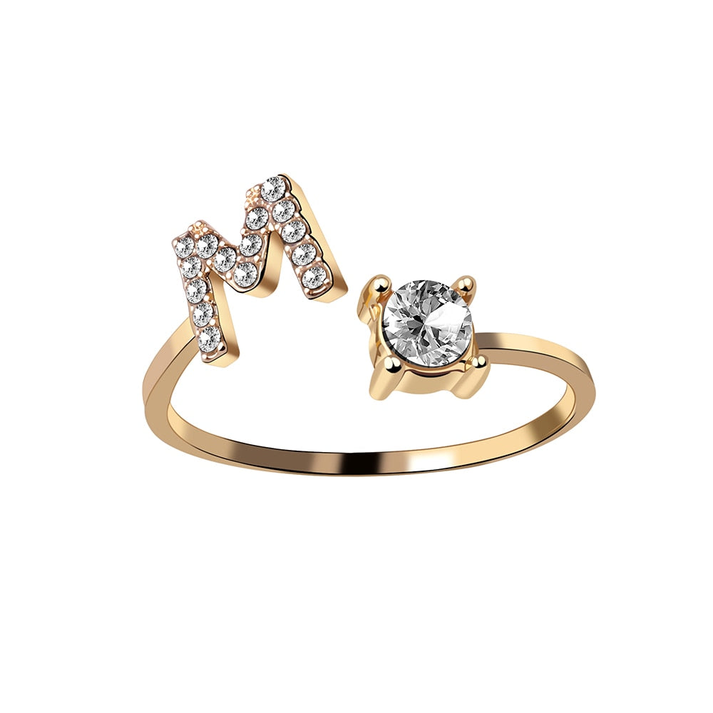 A-Z Letter Adjustable Opening Rings